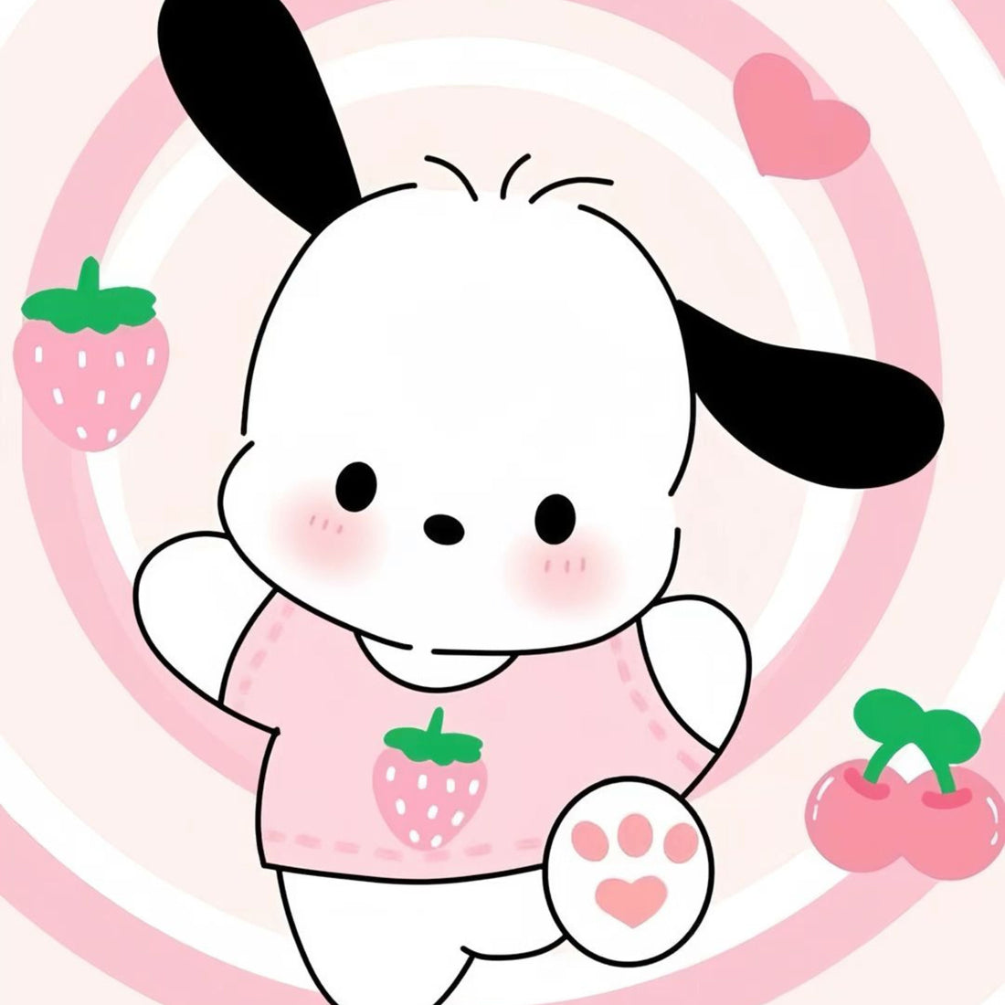 Pochacco is Sanrio's energetic white dog with blue ears who loves soccer and sports. This athletic pup brings active fun since 1989! ⚽🐕