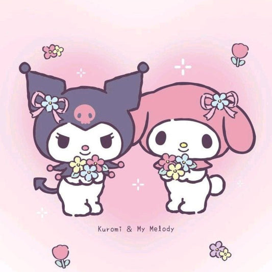Kuromi and My Melody are Sanrio's iconic rival rabbits - one sweet and gentle, the other mischievous. Perfect opposites since 2005! 🐰💕