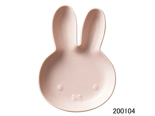 Miffy Small Die-Cut Plate — Ceramic Tableware (Matte Pink / Matte Blue)