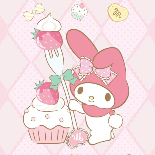 My Melody is Sanrio's sweet white rabbit from Mariland, known for her pink hood and love of baking. A gentle kawaii icon since 1975! 🐰💖