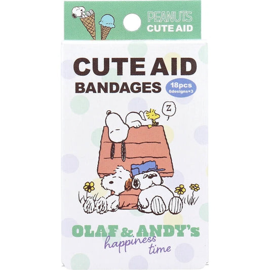 [Made In Japan] Peanuts Boxed Adhesive Bandage - Snoopy : Brothers Relax