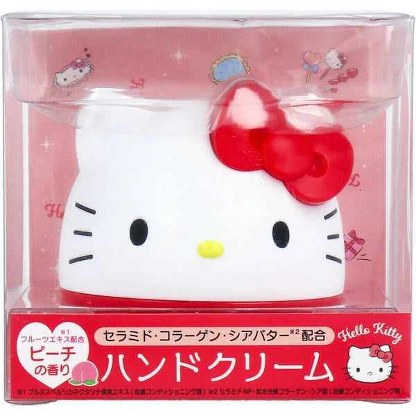 Hello Kitty hand cream in packaging with a pink background