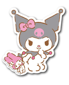 [Made in Japan] Sanrio Vinyl Sticker - Kuromi & Melody Plush