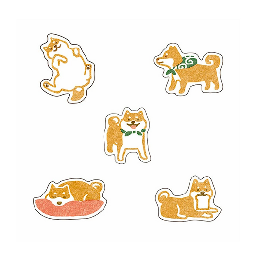 [Made in Japan] Furukawa Shiko Washi Sticker Set - Shiba Inu
