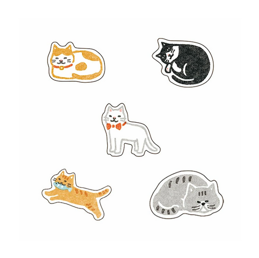 [Made in Japan] Furukawa Shiko Washi Sticker Set - Cat