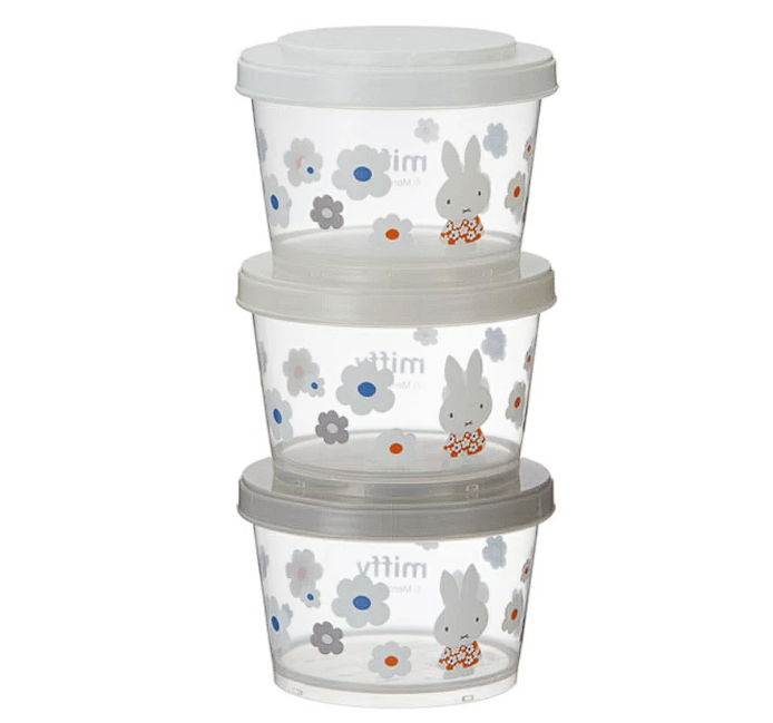 [Made in Japan] Jointed Thin-Walled Storage Container Set (3-Piece Set) miffy Monotone