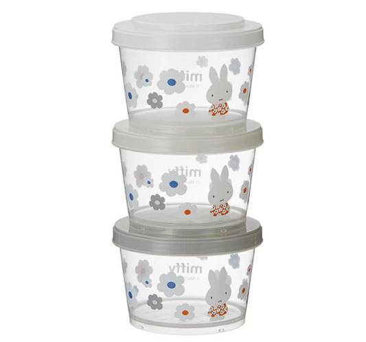[Made in Japan] Jointed Thin-Walled Storage Container Set (3-Piece Set) miffy Monotone