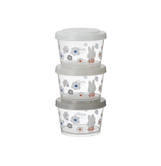 [Made in Japan] Jointed Thin-Walled Storage Container Set (3-Piece Set) miffy Monotone