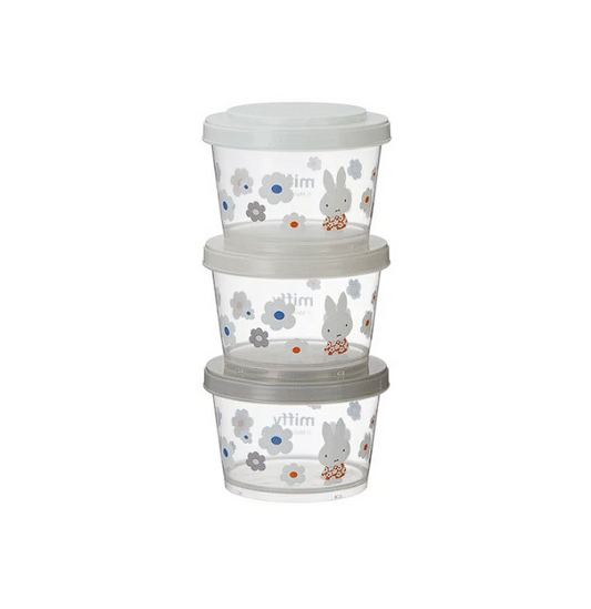 [Made in Japan] Jointed Thin-Walled Storage Container Set (3-Piece Set) miffy Monotone