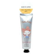 Hand cream tube with Hello Kitty design on a white background