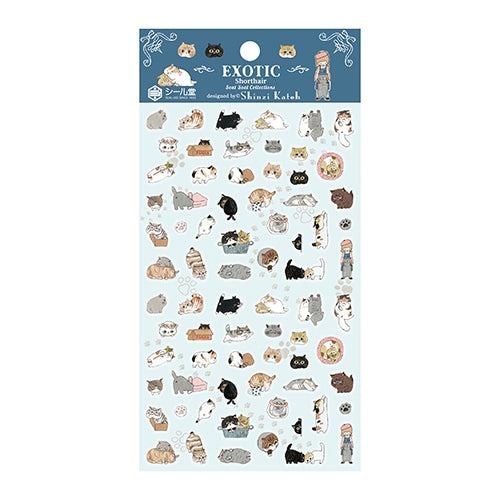 [Made in Japan] Shinzi Katoh Sheet Sticker Collection Sheet Sticker Exotic Shorthair