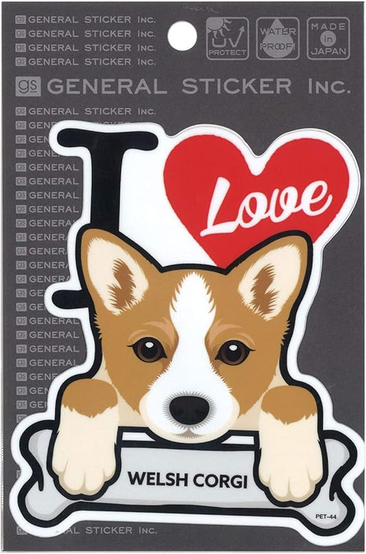[Made In Japan] I LOVE DOG WELSH CORGI Welsh Corgi Vinyl Sticker