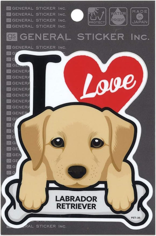 [Made In Japan] I LOVE DOG LABRADOR RETRIEVER Labrador Retriever Vinyl Sticker
