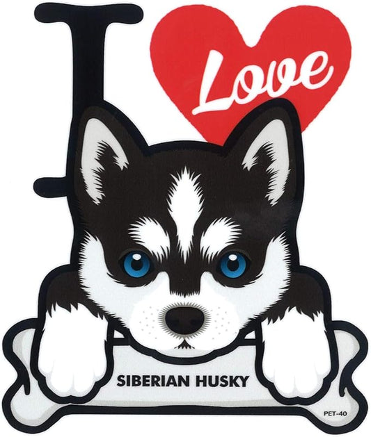 [Made In Japan] I LOVE DOG SIBERIAN HUSKY SIBERIAN HUSKY Vinyl Sticker