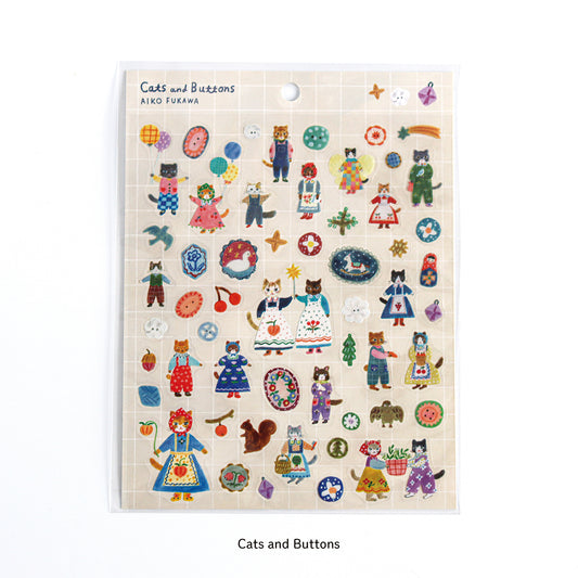 [Made in Japan] Aiko Fukawa Label Cats and Buttons