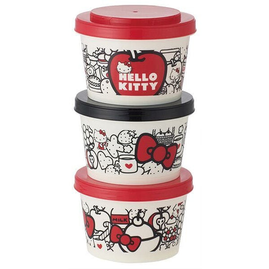 [Made in Japan] Jointed Thin-Walled Storage Container Set (3-Piece Set) KT Food Red