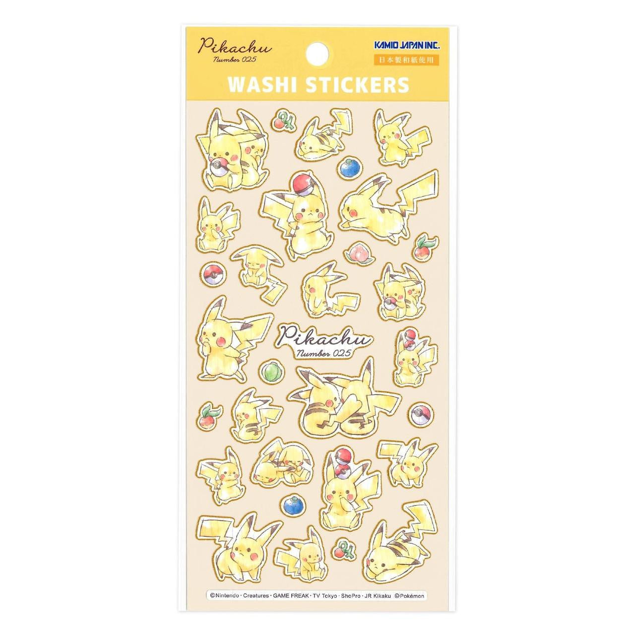 [Made in Japan] Pokemon Center Original Washi Stickers / Pikachu Die-Cut
