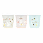 Three small containers with 'Miffy' branding and illustrations on a white background
