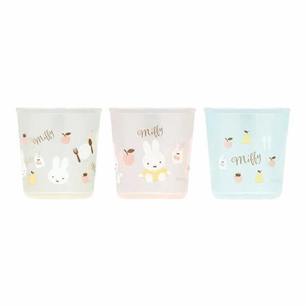 Three small containers with 'Miffy' branding and illustrations on a white background